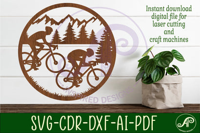 Cyclist wall art sign, SVG file. vector file SVG APInspireddesigns 
