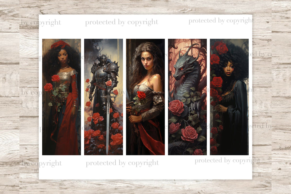 Dark Fantasy Bookmarks Printable | Medieval Printable - So Fontsy