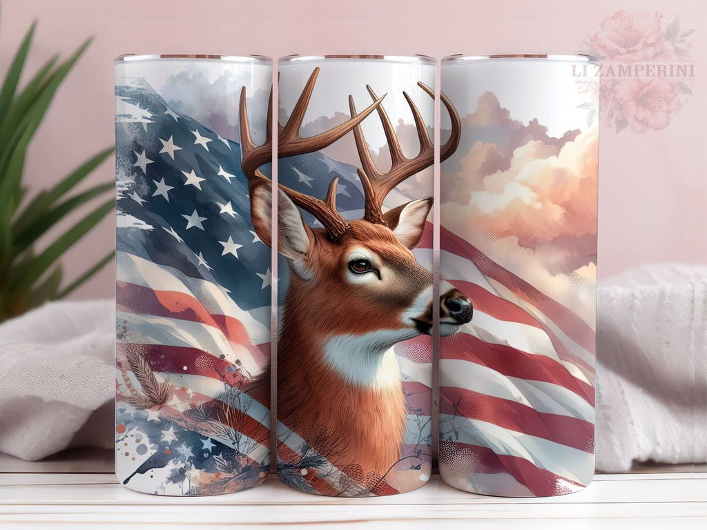 Deer Hunting 20 Oz Skinny Tumbler, Straight Tapered Tumbler PNG File ...