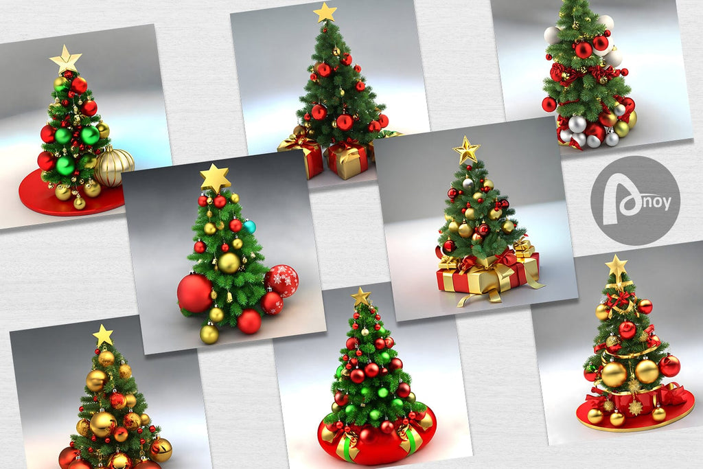 Digital Paper 3D Christmas Tree - So Fontsy
