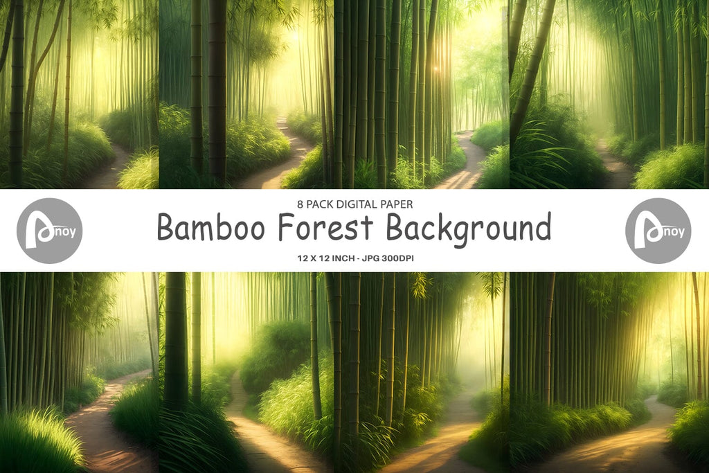 Digital Paper Bamboo Forest Background - So Fontsy