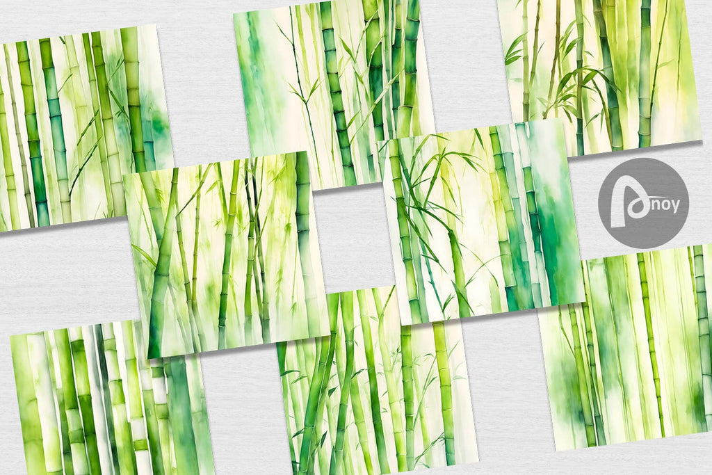 Digital Paper Bamboo Watercolor Texture - So Fontsy