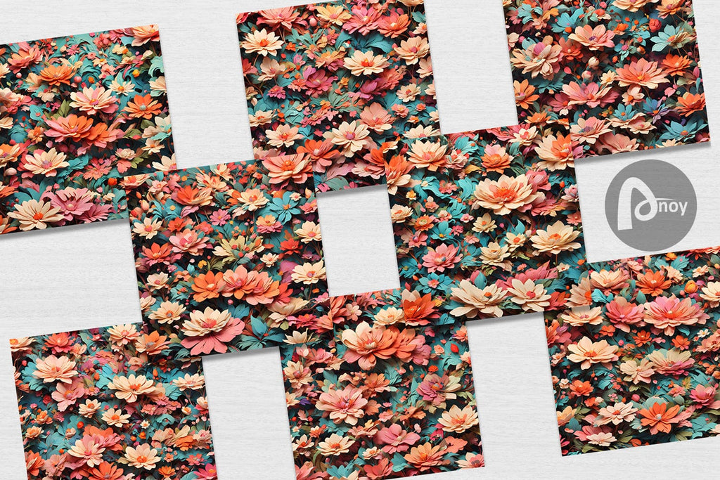 Digital Paper Fantasy Flower Background - So Fontsy