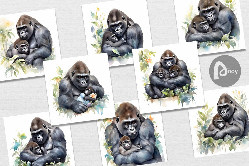 Digital Paper Mothers Day Gorilla - So Fontsy