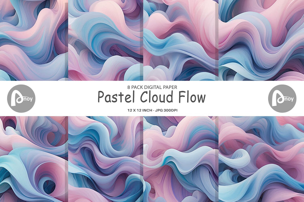 Digital Paper Pastel Cloud Flow - So Fontsy