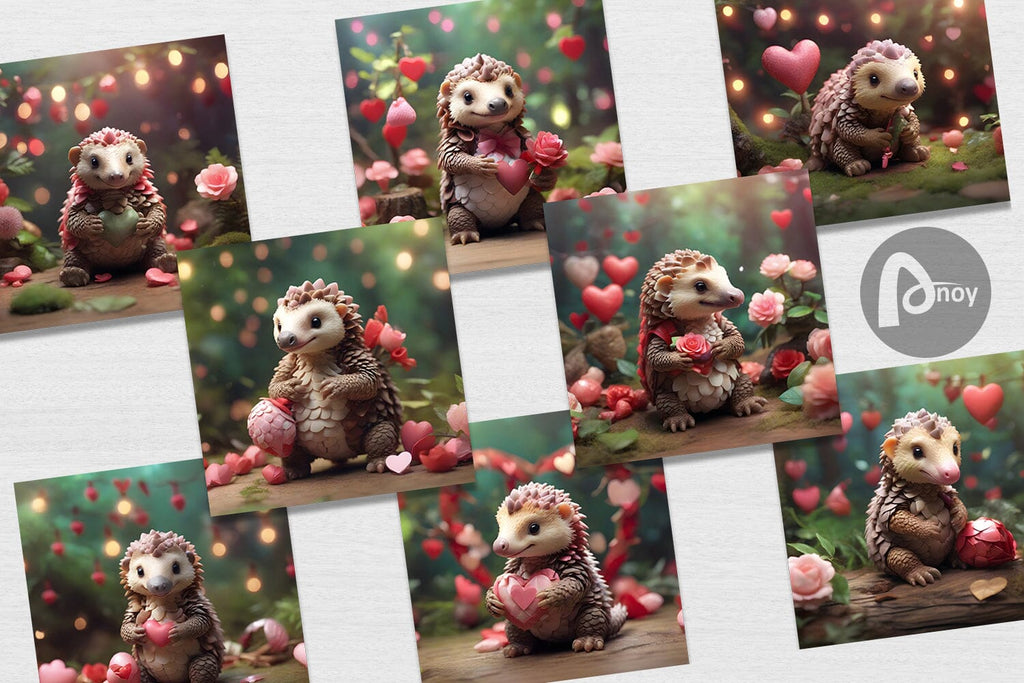 Digital Paper Valentine Pangolin - So Fontsy