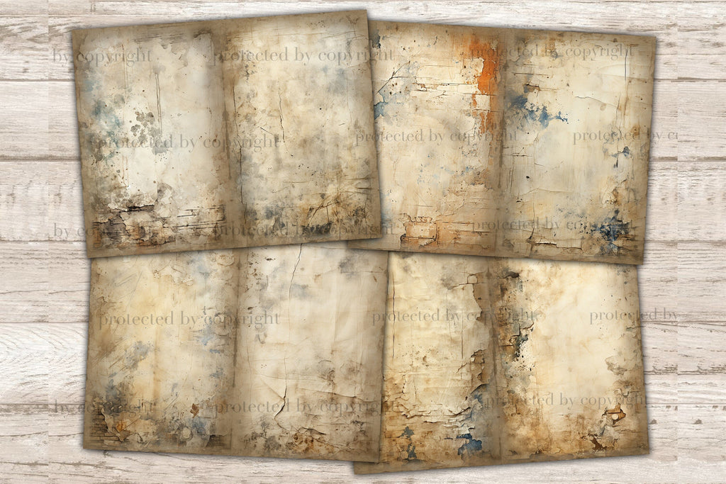 Distressed Junk Journal Pages  Blank Scrapbook Paper - So Fontsy