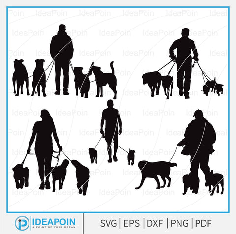 Dog Walker svg, Dog Walker Silhouette, Dog Walker Clipart, Woman Walking Svg, Dog Walker SVG Bundle, Walking the Dog, Walking Svg, Dog Lover SVG Dinvect