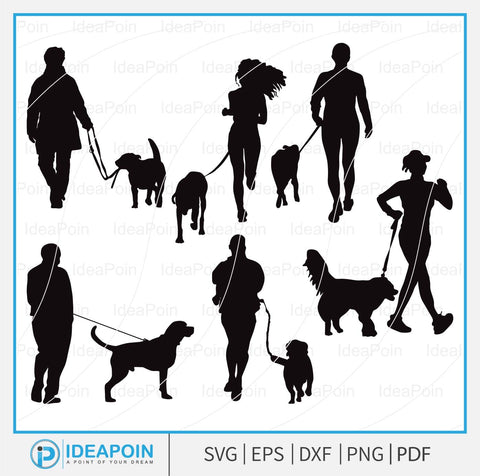 Dog Walker svg, Dog Walker Silhouette, Dog Walker Clipart, Woman Walking Svg, Dog Walker SVG Bundle, Walking the Dog, Walking Svg, Dog Lover SVG Dinvect