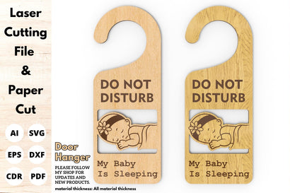 Door Hanger, My Baby is Sleeping, SVG Laser File | svg paper cut | cricut | glowforge file SVG tofigh4lang 
