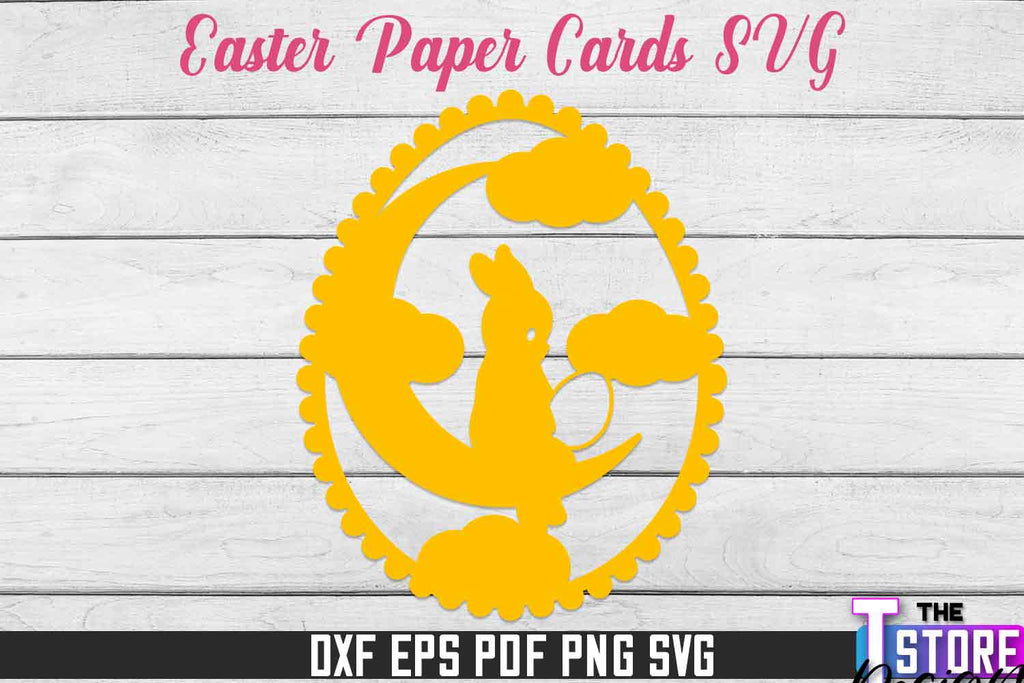 Easter 3d Paper Card SVG | Easter Design | SVG File - So Fontsy