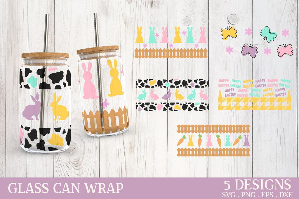 Easter Glass Can Wrap SVG | Easter SVG - So Fontsy