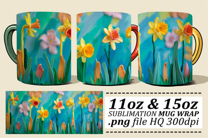 Enchanted Garden Mug Design - Sublimated Elegance for Spring Sublimation afrosvg 