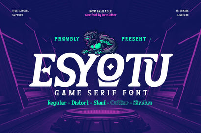 Esyotu - Serif Game Font Font twinletter 