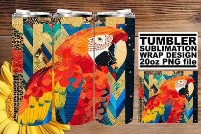 Exotic Avian Wonderland Tumbler Design - 20oz Sublimation Sublimation afrosvg 