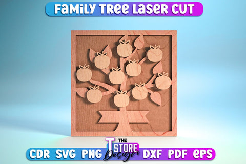 Family Tree Laser Cut Bundle | Decorative Family Signs Design | CNC File SVG The T Store Design 