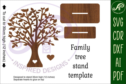 Family tree stand, laser cut file, family name tree SVG SVG APInspireddesigns 