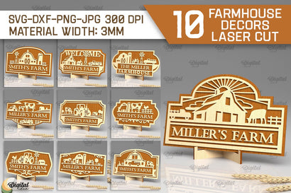 Farmhouse Decor Laser Cut Bundle. Farmhouse Signs SVG SVG Evgenyia Guschina 
