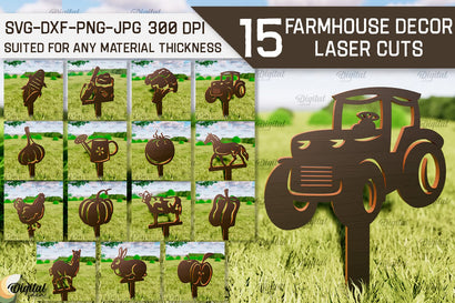 Farmhouse Decor Laser Cut Bundle. Garden Stakes SVG SVG Evgenyia Guschina 