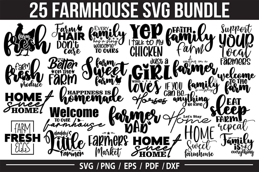 Farmhouse SVG Bundle , SVG - So Fontsy