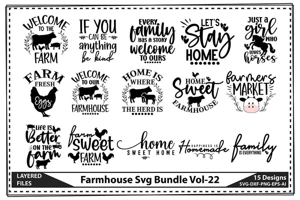 Farmhouse Svg Bundle Vol-22 - So Fontsy