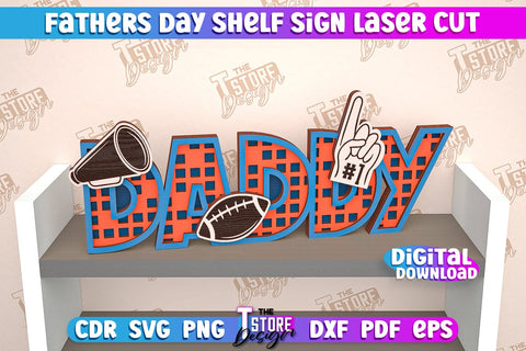 Father’s Day Shelf Sign Bundle | 3D Shelf Sign | Gift for Grandpa | CNC Files SVG The T Store Design 
