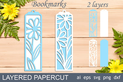 Flower bookmarks svg, Bookmarks floral, Layered paper cut SVG AnastasiyaArtDesign 