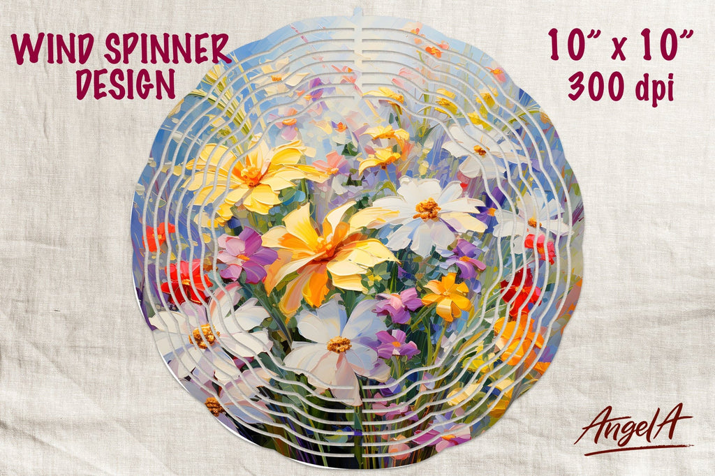 Flower wind spinner sublimation / daisy flowers drawing png - So Fontsy