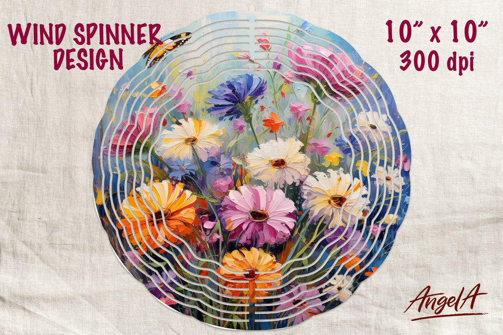 Flower wind spinner sublimation / daisy flowers png - So Fontsy