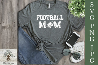 Football Mom Distressed SVG PNG JPG SVG Willow Paige Farms 