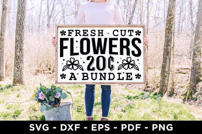 Fresh Cut Flowers, Farmhouse Sign SVG SVG CraftLabSVG 