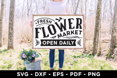Fresh Flower Market - Farmhouse Sign SVG SVG CraftLabSVG 