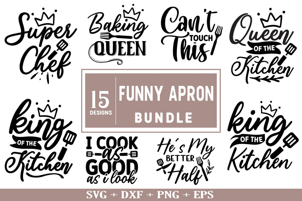 Funny Apron Svg Bundle So Fontsy