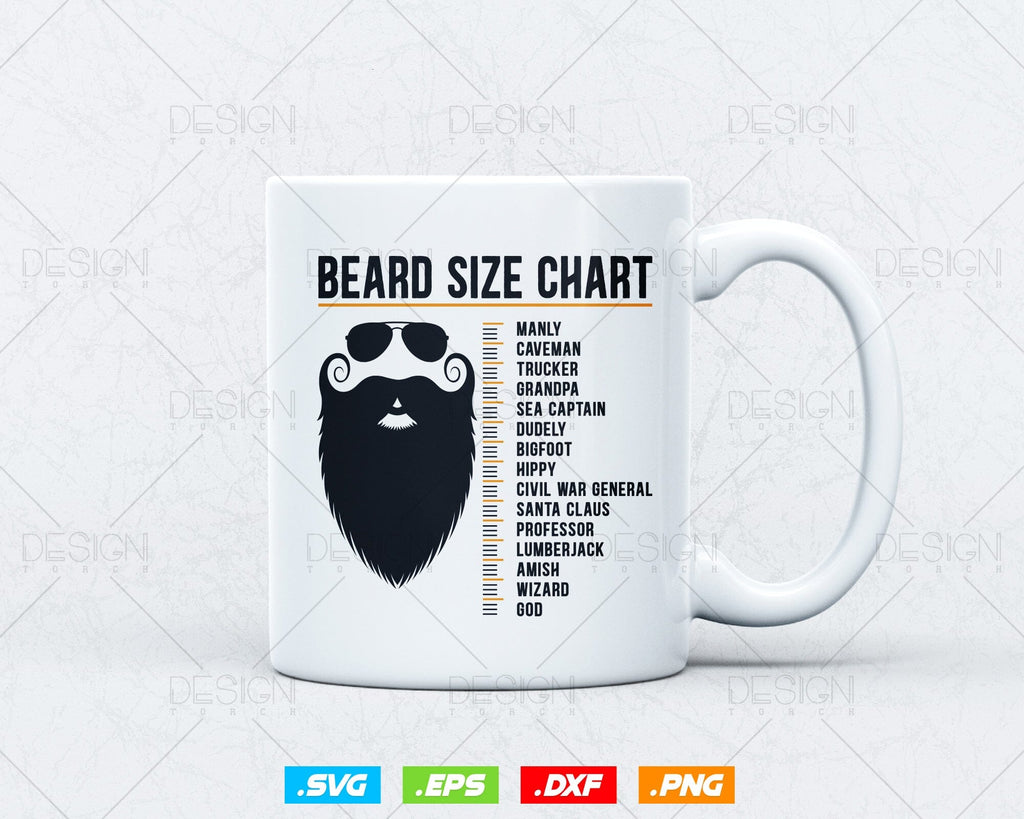 Funny Beard Measurement Chart Svg Png, Beard Length Growth Funny Scale