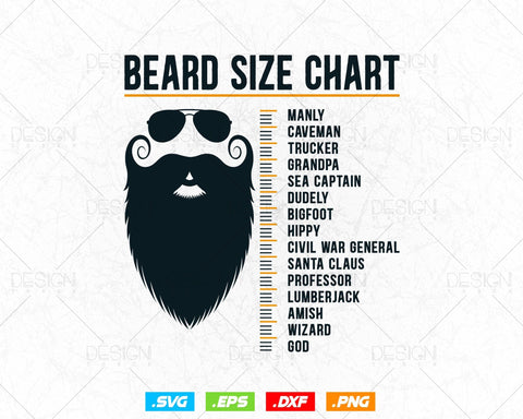 Funny Beard Measurement Chart Svg Png, Beard Length Growth Funny Scale, Bearded Dad Fathers Day Svg Files for Cricut, Instant Download SVG DesignDestine 
