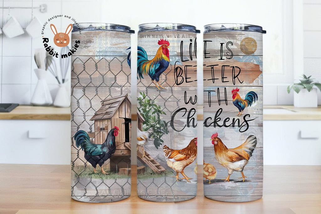 Funny Chicken Tumbler Wrap PNG 20 oz Skinny Tumbler Sublimation Design ...