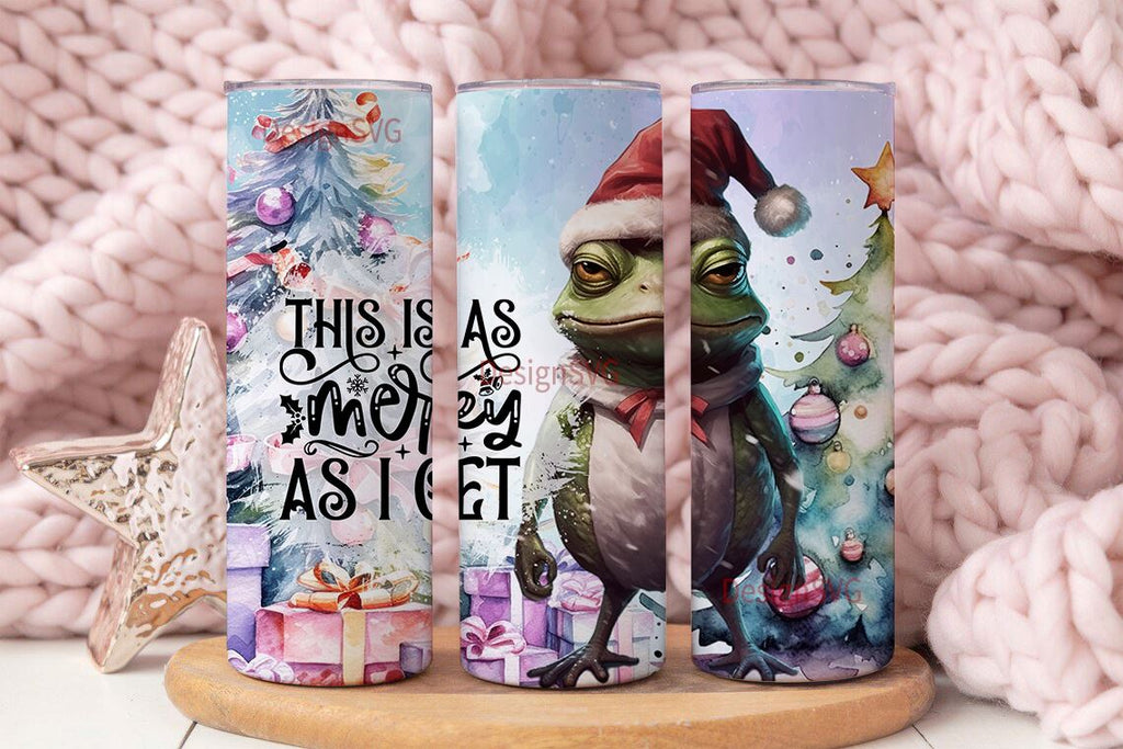 Frog Tumbler Wrap PNG, 20OZ Skinny Tumbler PNG - So Fontsy