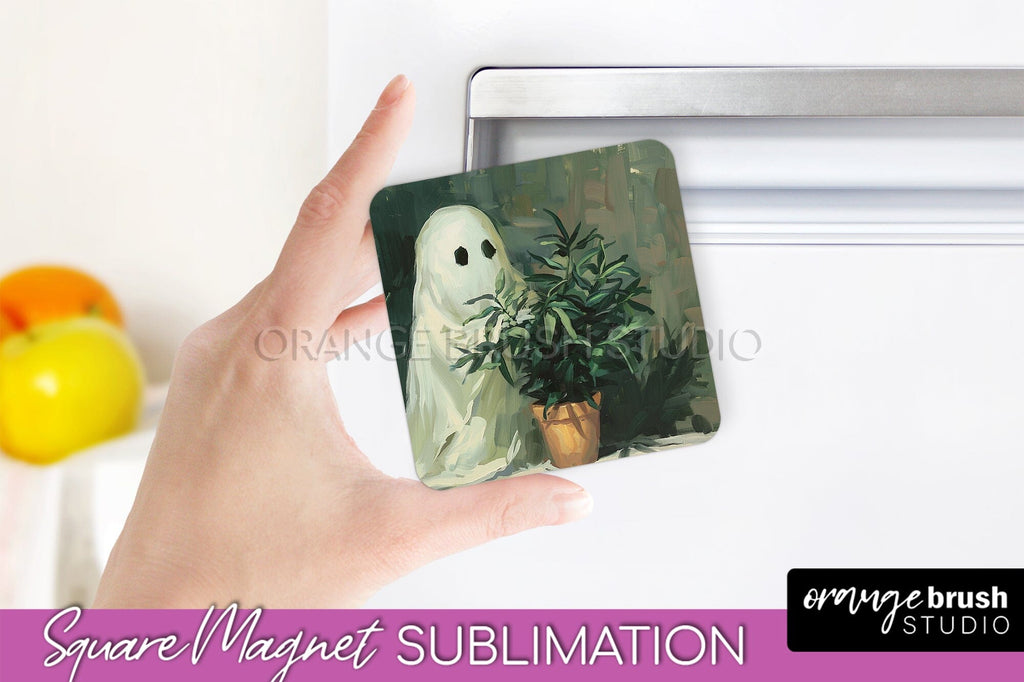 Ghost Magnet Sublimation - Cute Halloween Magnet Design - So Fontsy