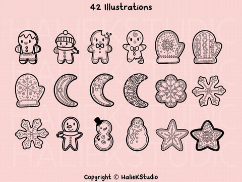 Gingerbread Men SVG Design Set SVG HalieKStudio