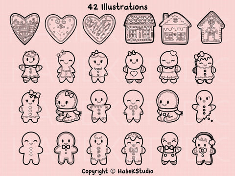 Gingerbread Men SVG Design Set SVG HalieKStudio