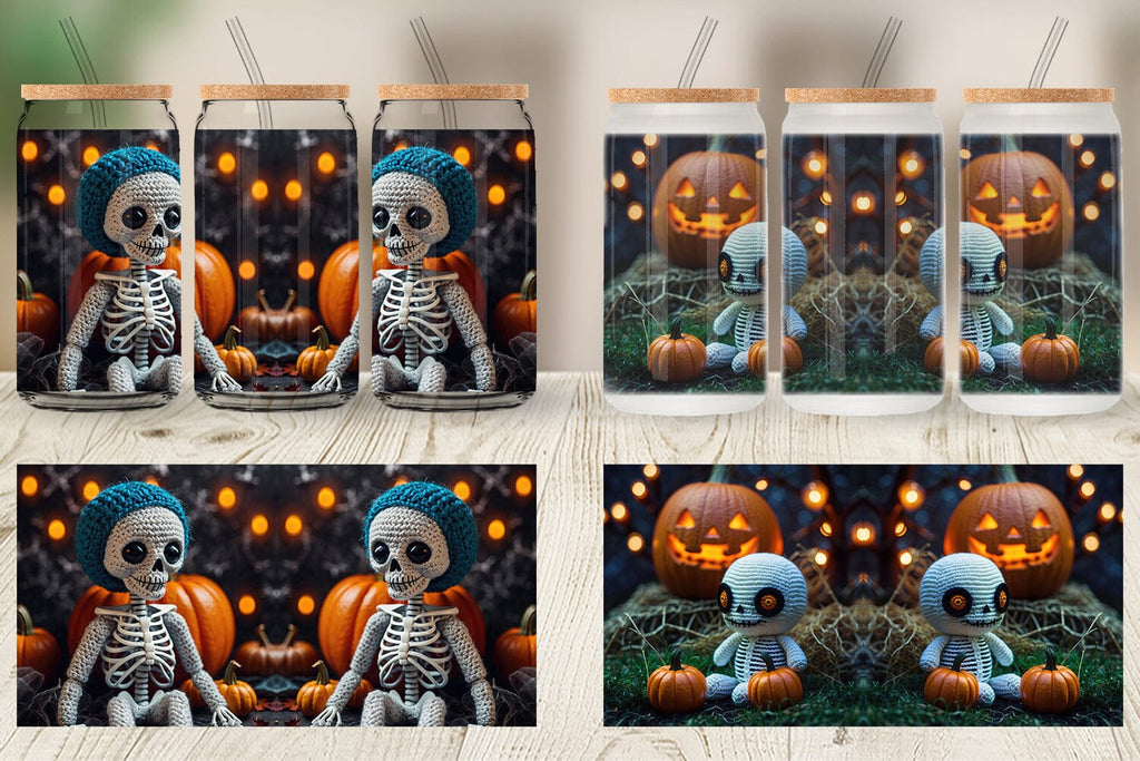 Glass Can Knitted Skeleton So Fontsy