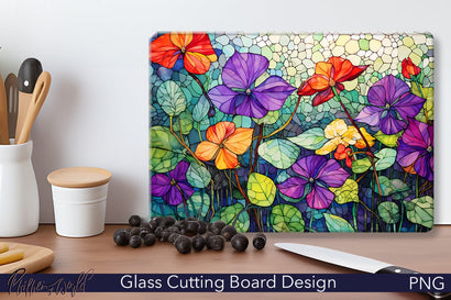 Glass Cutting Board Design | Colorful Flowers Sublimation Pfiffen's World 