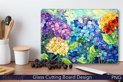 Glass Cutting Board Design | Colorful Hydrangea Sublimation Pfiffen's World 