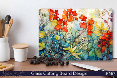 Glass Cutting Board Design | Little Red Flowers Sublimation Pfiffen's World 