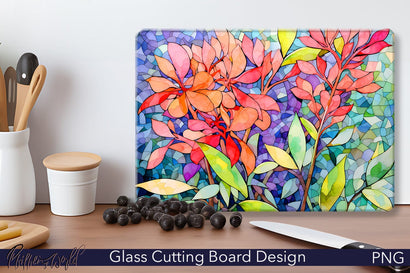 Glass Cutting Board Design | Pink Flowers | Bright Colors Sublimation Pfiffen's World 