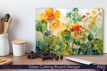 Glass Cutting Board Design | Yellow Flowers Sublimation Pfiffen's World 