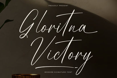 Gloritna Victory - Modern Signature Font Font Letterena Studios 