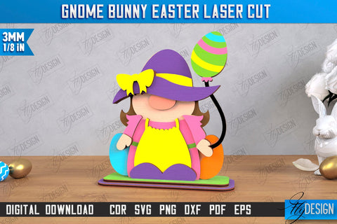Gnome Bunny Easter Bundle | Easter Bunny | Easter Design | Home Décor | CNC Files SVG Fly Design