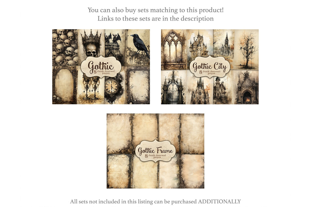 Gothic City Junk Journal Pages | Vintage Ephemera Bundle - So Fontsy