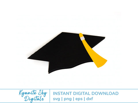 Graduation Card SVG grad cap tassel shape card SVG Kyanite Sky Digitals 